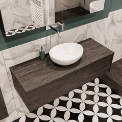 MONDIAZ LUSH 120 badmeubel dark brown 1 lades BARCO midden geen kraangat