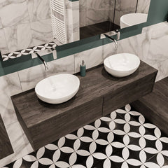 MONDIAZ LUSH 150 badmeubel dark brown 2 lades BARCO dubbel geen kraangat