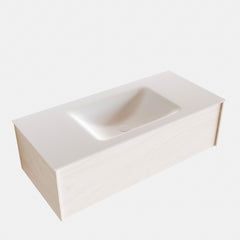 MONDIAZ LUSH 100 badmeubel underlayment 1 lade wastafel midden 1 kraangat