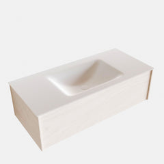 MONDIAZ LUSH 100 badmeubel underlayment 1 lade wastafel midden geen kraangat