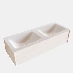 MONDIAZ LUSH 120 badmeubel underlayment 1 lade wastafel dubbel 2 kraangaten