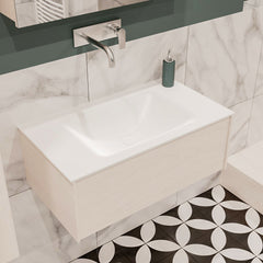 MONDIAZ LUSH 80 badmeubel underlayment 1 lade wastafel midden geen kraangat