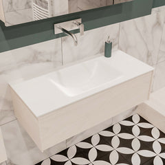 MONDIAZ LUSH 100 badmeubel underlayment 1 lade wastafel midden geen kraangat