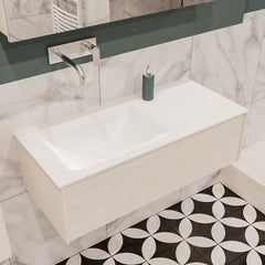 MONDIAZ LUSH 100 badmeubel underlayment 1 lade wastafel links geen kraangat