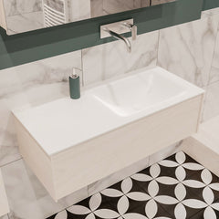 MONDIAZ LUSH 100 badmeubel underlayment 1 lade wastafel rechts geen kraangat