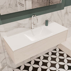 MONDIAZ LUSH 120 badmeubel underlayment 1 lade wastafel midden 1 kraangat