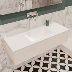 MONDIAZ LUSH 120 badmeubel underlayment 1 lade wastafel midden geen kraangat