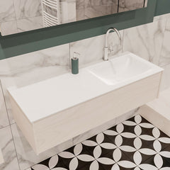 MONDIAZ LUSH 120 badmeubel underlayment 1 lade wastafel rechts 1 kraangat