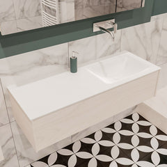 MONDIAZ LUSH 120 badmeubel underlayment 1 lade wastafel rechts geen kraangat