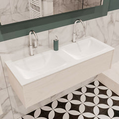 MONDIAZ LUSH 120 badmeubel underlayment 1 lade wastafel dubbel 2 kraangaten