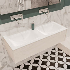 MONDIAZ LUSH 120 badmeubel underlayment 1 lade wastafel dubbel geen kraangat