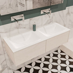 MONDIAZ LUSH 120 badmeubel underlayment 2 lades wastafel dubbel geen kraangat
