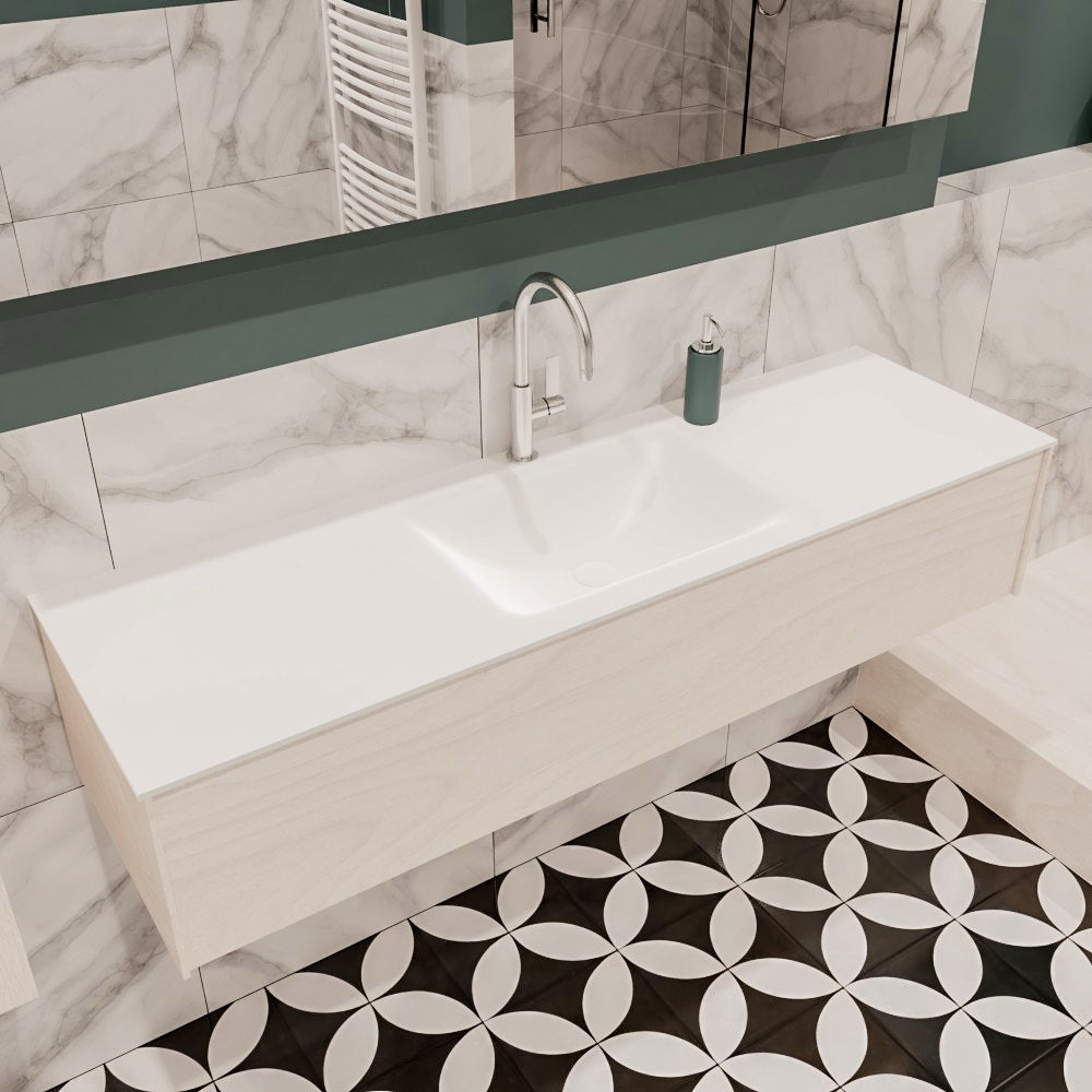 MONDIAZ LUSH 150 badmeubel underlayment 1 lade wastafel midden 1 kraangat