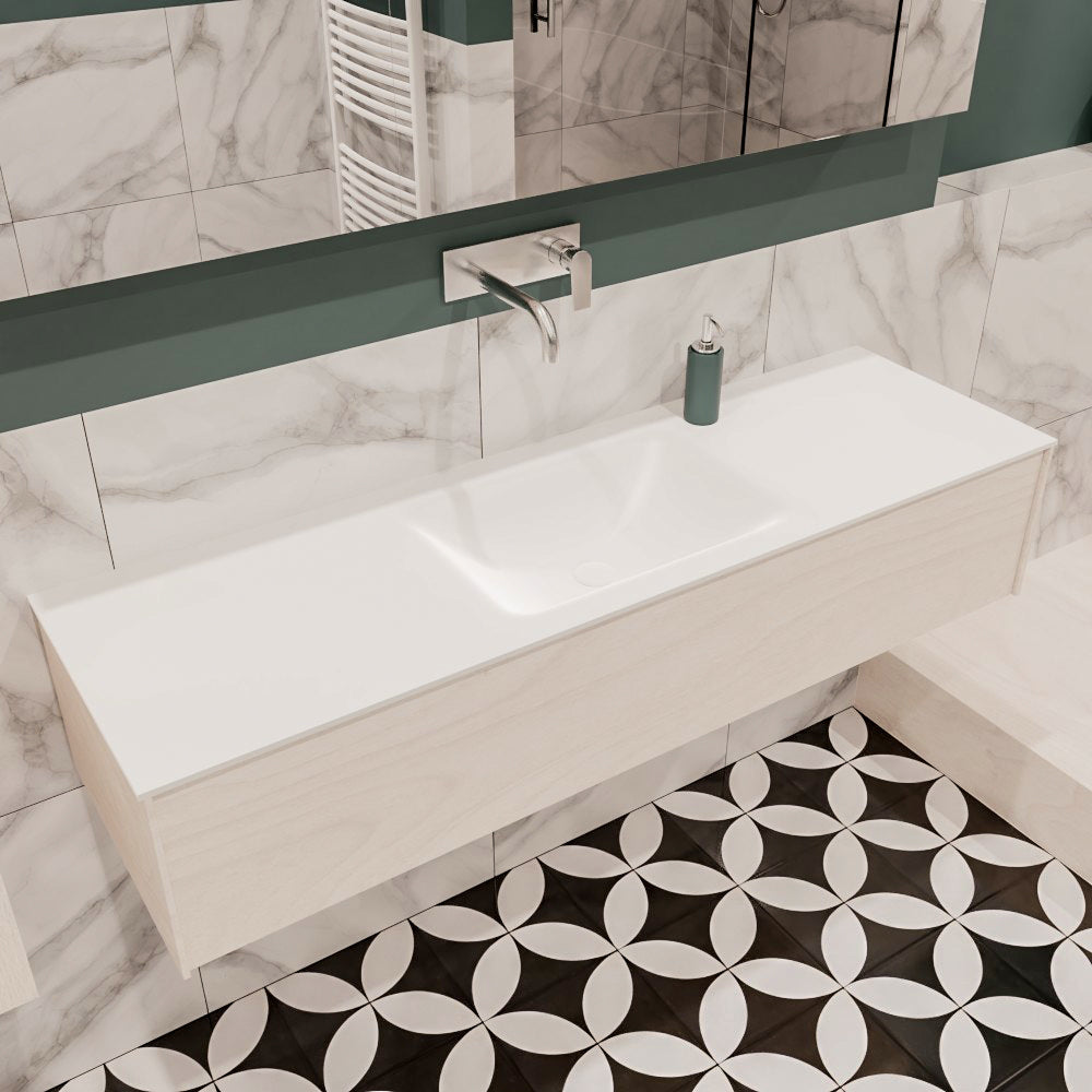 MONDIAZ LUSH 150 badmeubel underlayment 1 lade wastafel midden geen kraangat