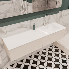 MONDIAZ LUSH 150 badmeubel underlayment 2 lades wastafel rechts 1 kraangat