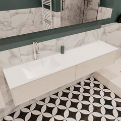 MONDIAZ LUSH 180 badmeubel underlayment 2 lades wastafel links 1 kraangat