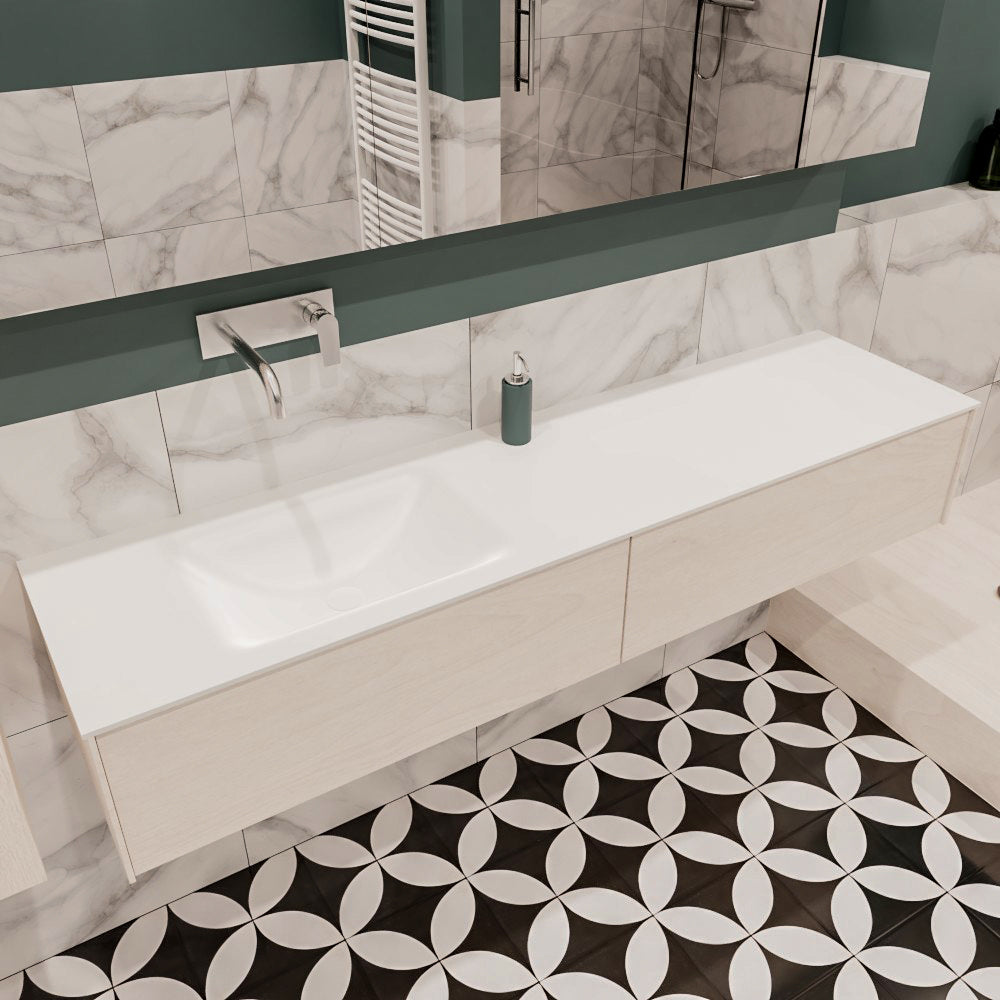 MONDIAZ LUSH 180 badmeubel underlayment 2 lades wastafel links geen kraangat