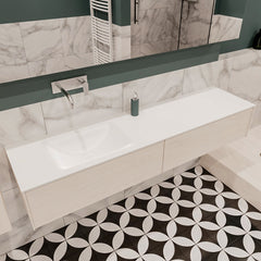 MONDIAZ LUSH 180 badmeubel underlayment 2 lades wastafel links geen kraangat