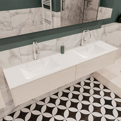 MONDIAZ LUSH 180 badmeubel underlayment 2 lades wastafel dubbel 2 kraangaten