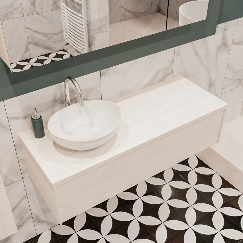 MONDIAZ LUSH 120 badmeubel underlayment 1 lades BARCO links 1 kraangat