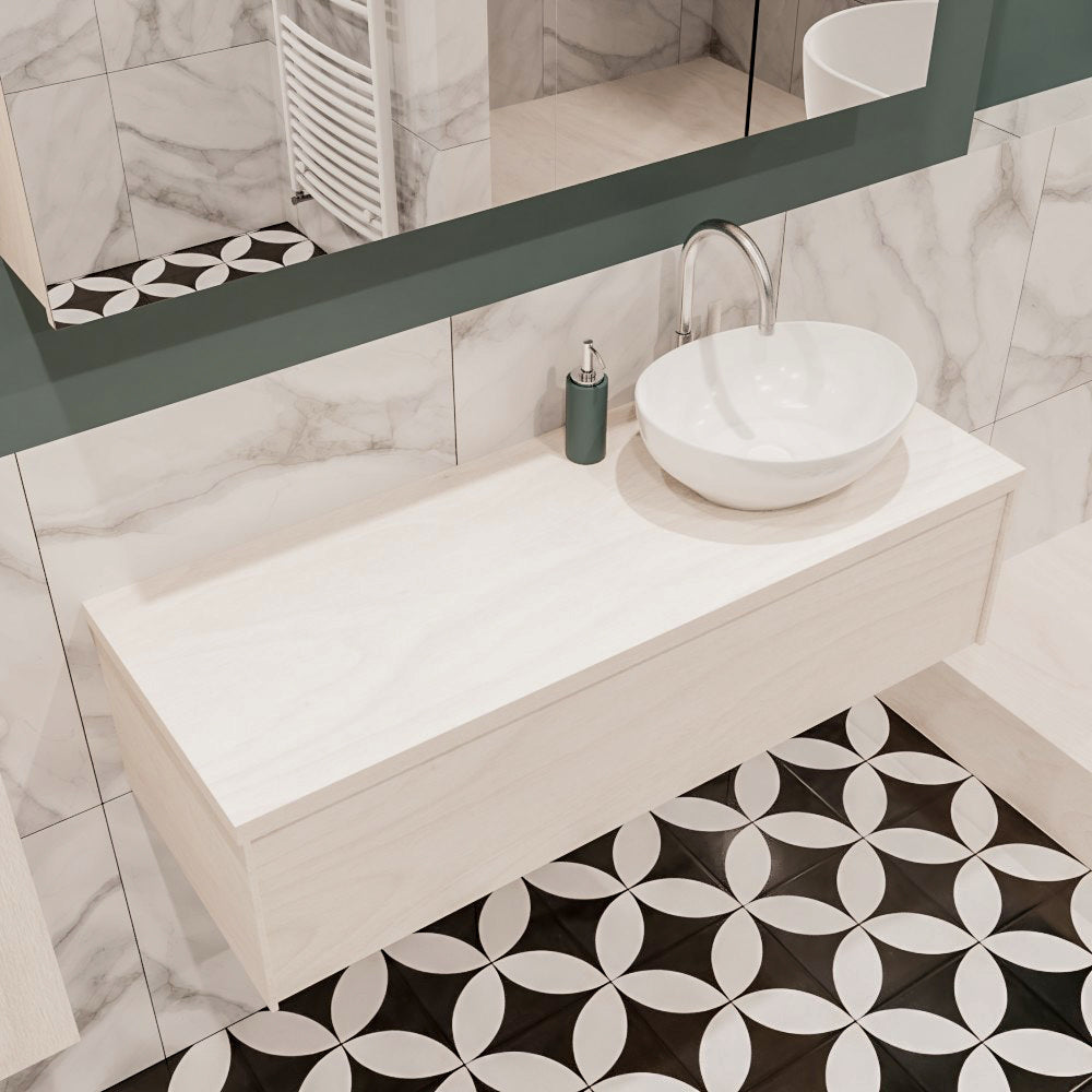 MONDIAZ LUSH 120 badmeubel underlayment 1 lades BARCO rechts 1 kraangat