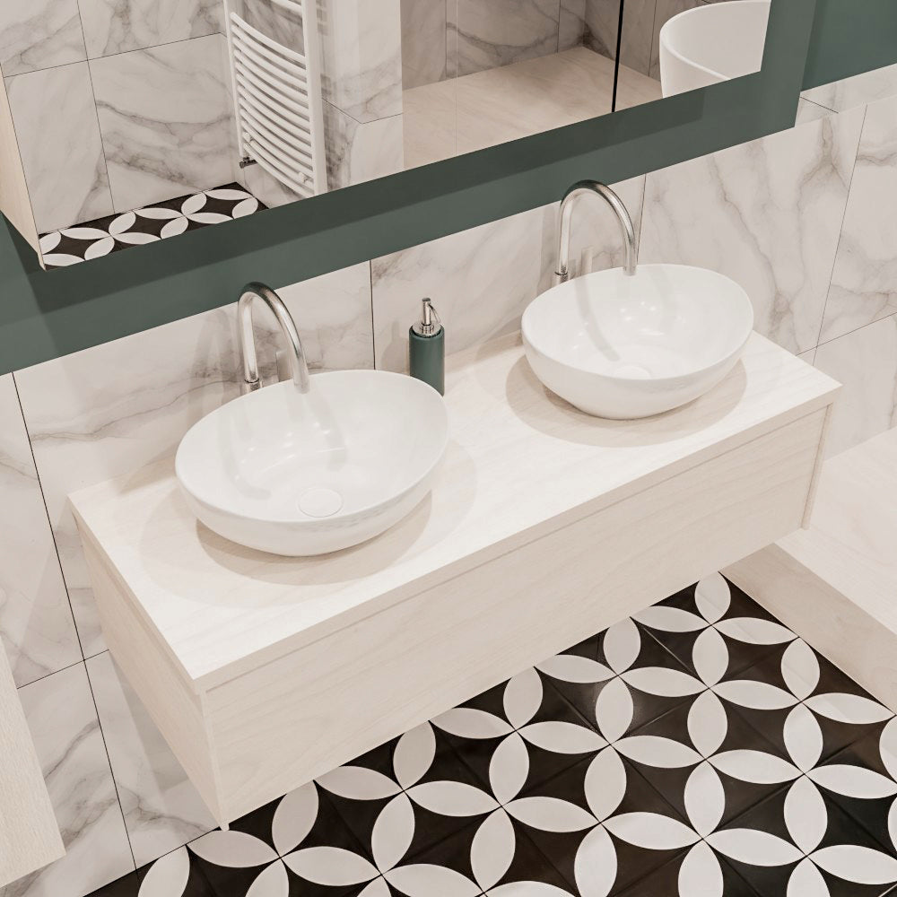 MONDIAZ LUSH 120 badmeubel underlayment 1 lades BARCO dubbel 2 kraangaten