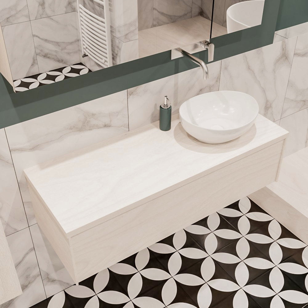 MONDIAZ LUSH 120 badmeubel underlayment 1 lades BARCO rechts geen kraangat