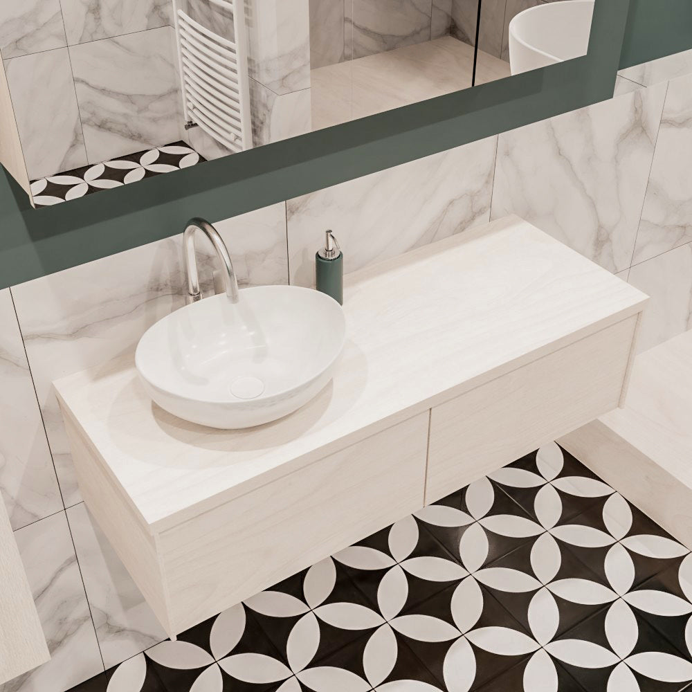 MONDIAZ LUSH 120 badmeubel underlayment 2 lades BARCO links 1 kraangat