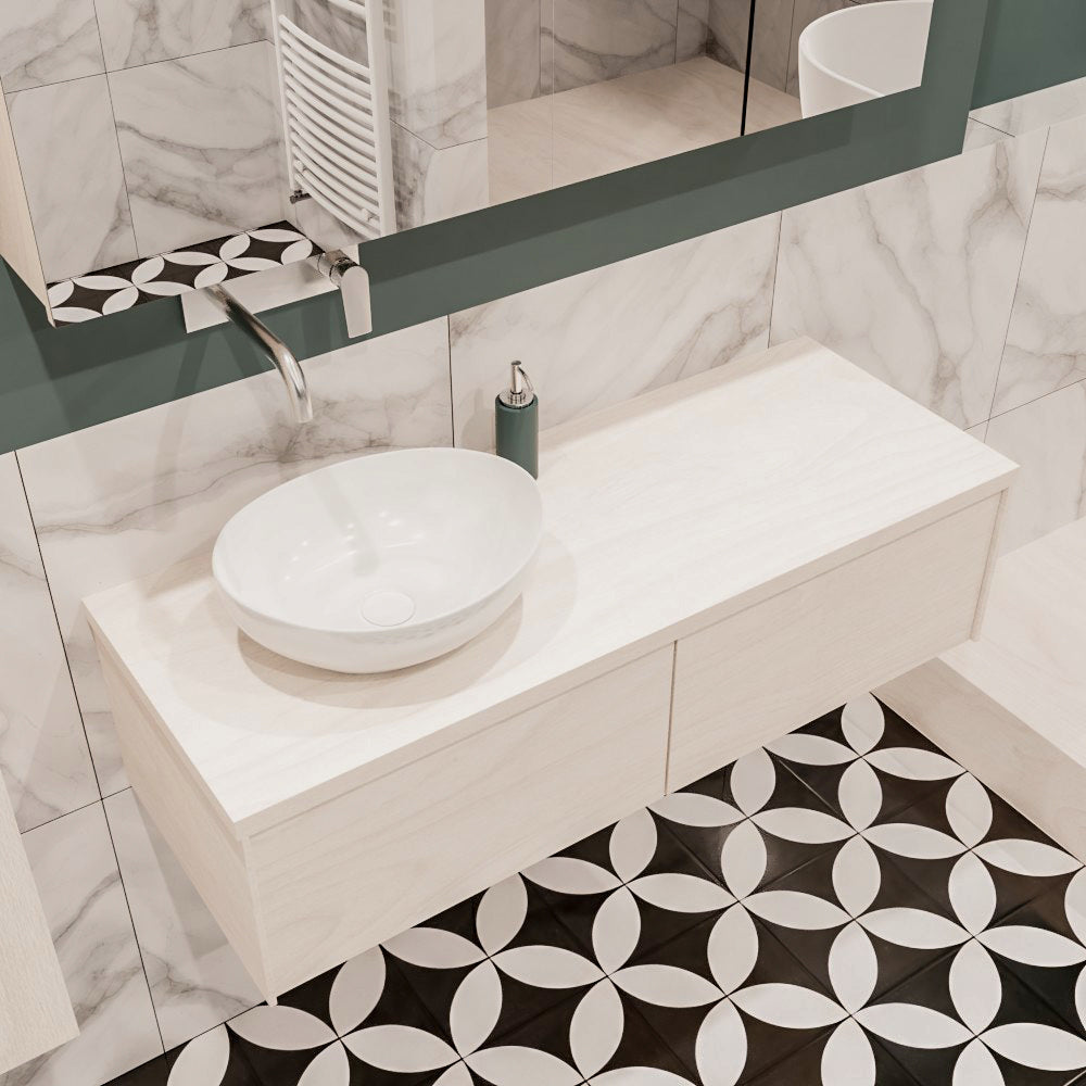 MONDIAZ LUSH 120 badmeubel underlayment 2 lades BARCO links geen kraangat