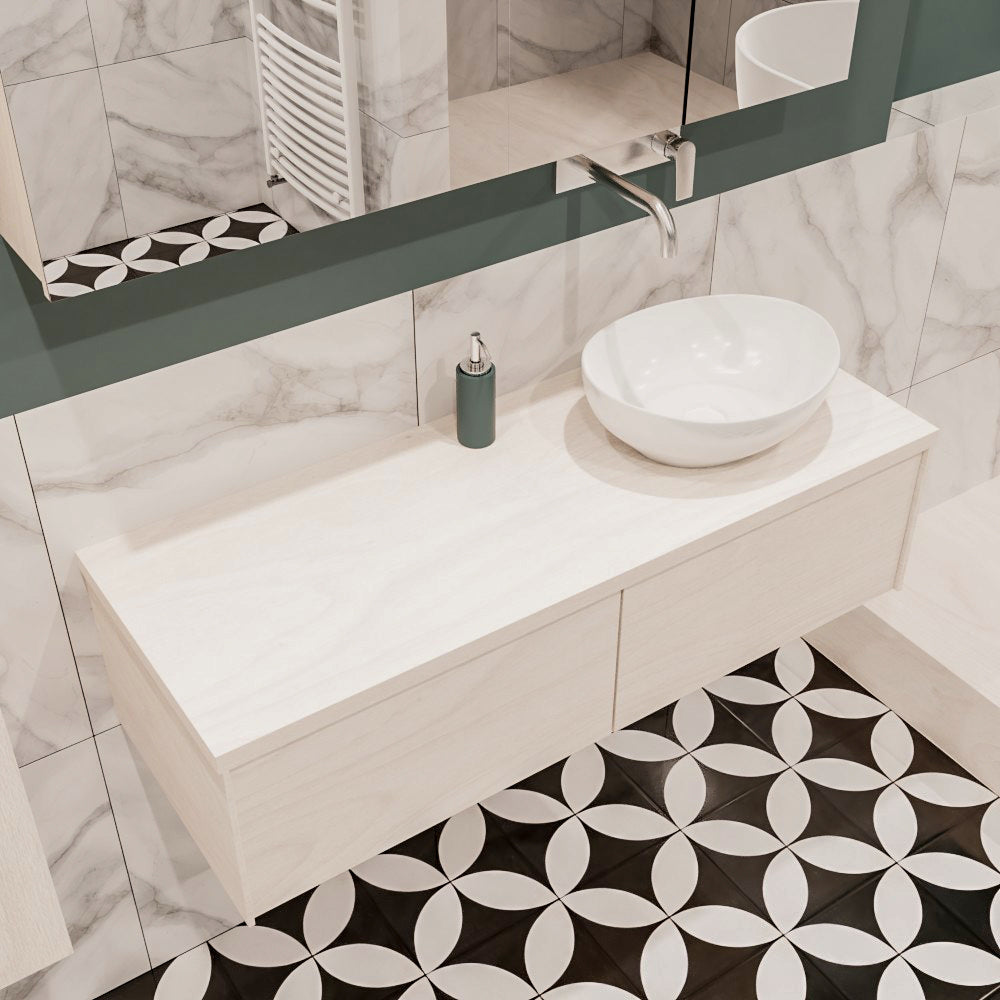 MONDIAZ LUSH 120 badmeubel underlayment 2 lades BARCO rechts geen kraangat