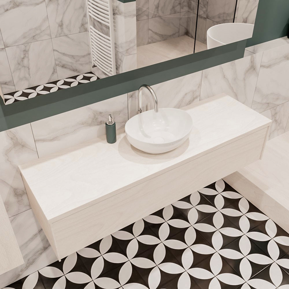 MONDIAZ LUSH 150 badmeubel underlayment 1 lades BARCO midden 1 kraangat