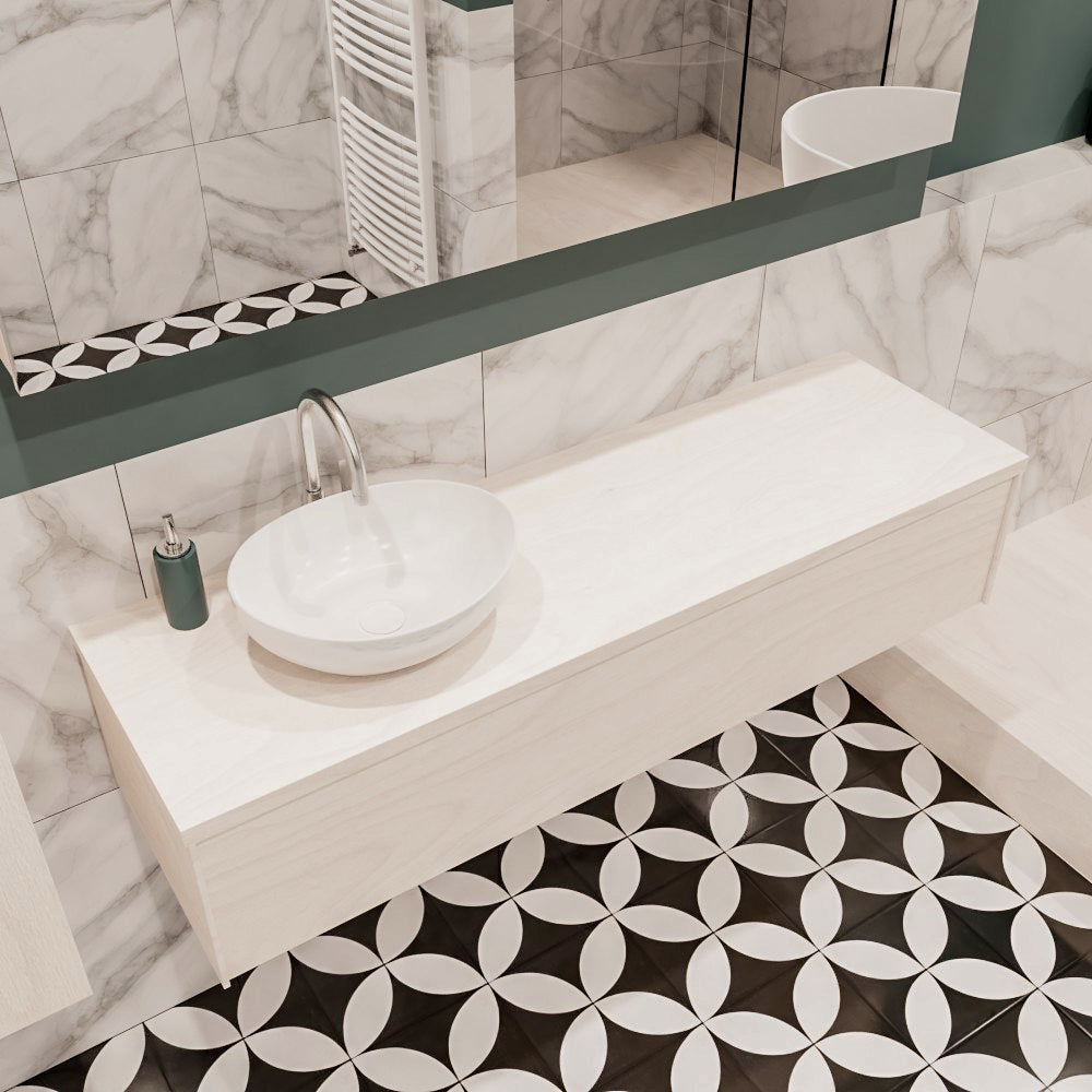 MONDIAZ LUSH 150 badmeubel underlayment 1 lades BARCO links 1 kraangat