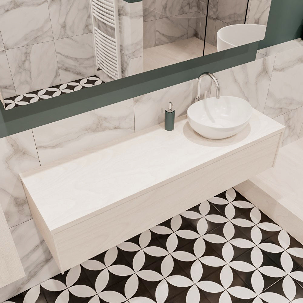 MONDIAZ LUSH 150 badmeubel underlayment 1 lades BARCO rechts 1 kraangat