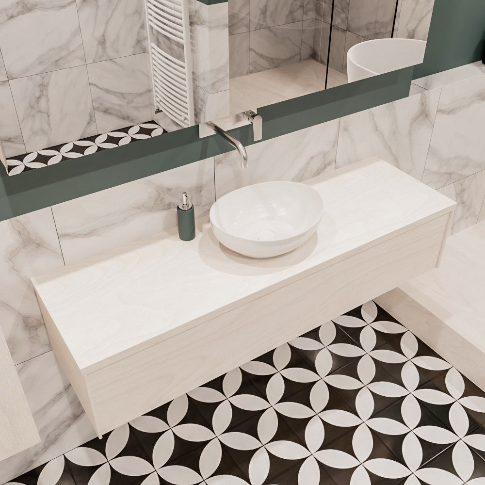 MONDIAZ LUSH 150 badmeubel underlayment 1 lades BARCO midden geen kraangat