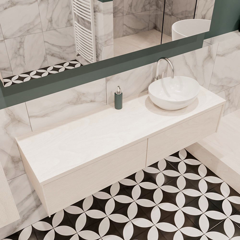 MONDIAZ LUSH 150 badmeubel underlayment 2 lades BARCO rechts 1 kraangat