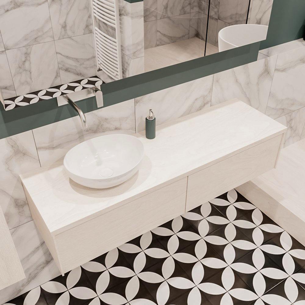 MONDIAZ LUSH 150 badmeubel underlayment 2 lades BARCO links geen kraangat