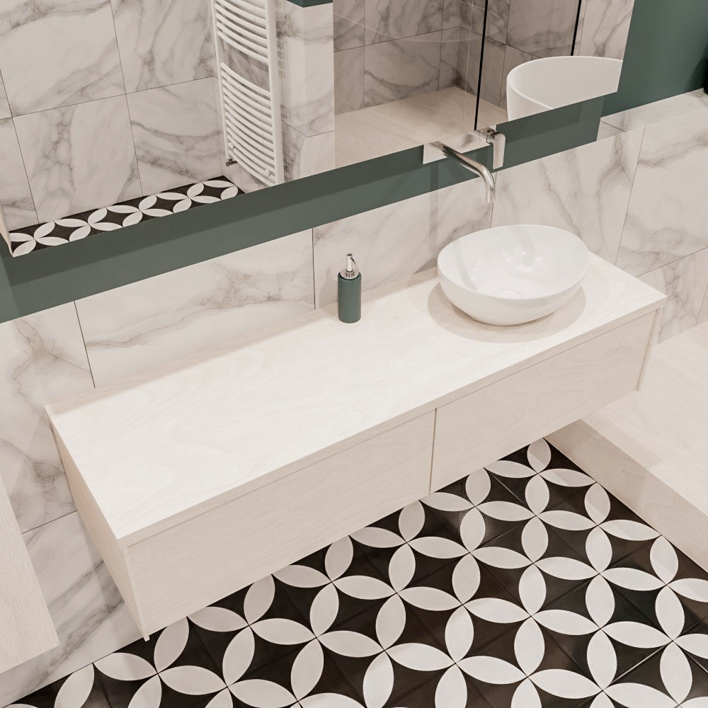 MONDIAZ LUSH 150 badmeubel underlayment 2 lades BARCO rechts geen kraangat