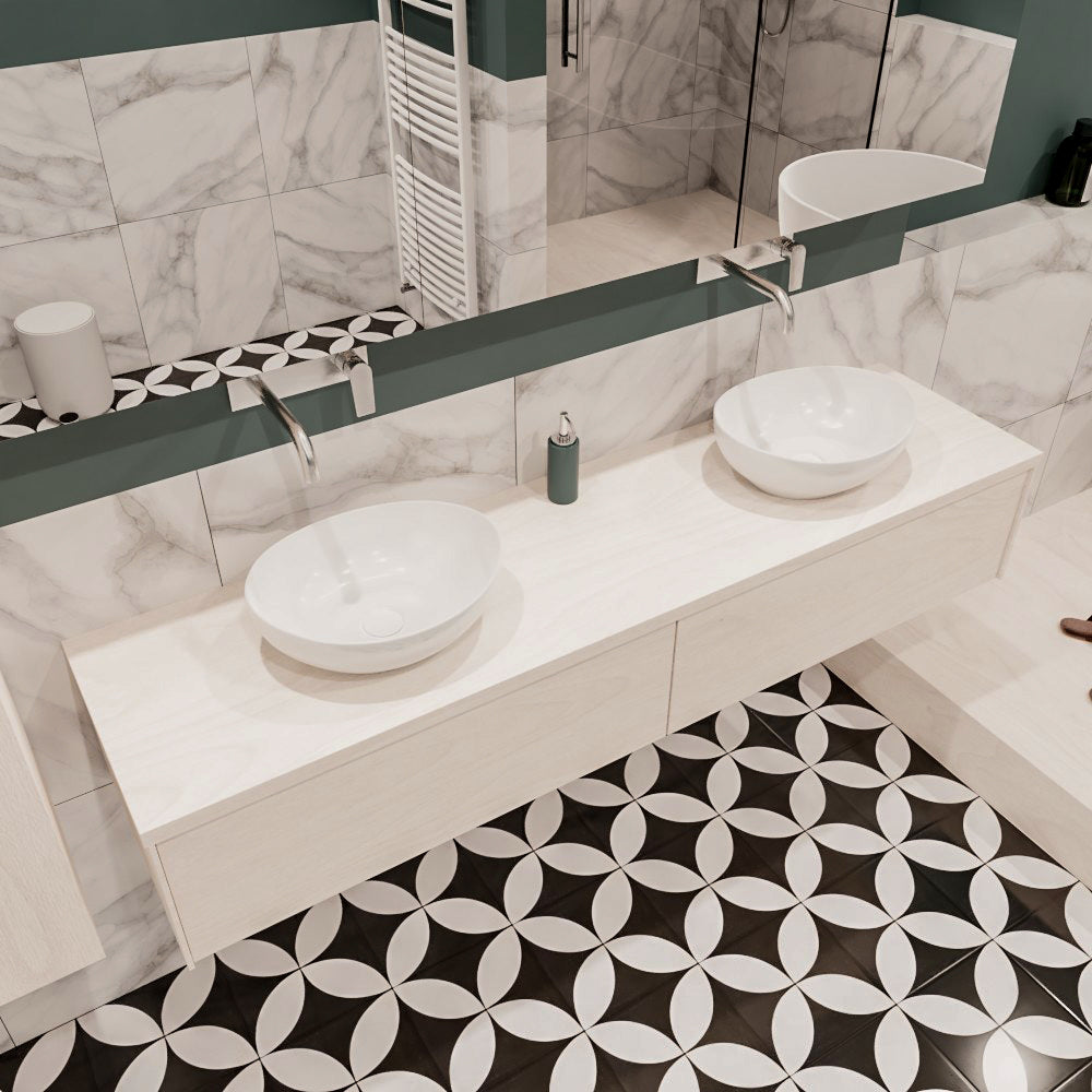 MONDIAZ LUSH 180 badmeubel underlayment 2 lades BARCO dubbel geen kraangat