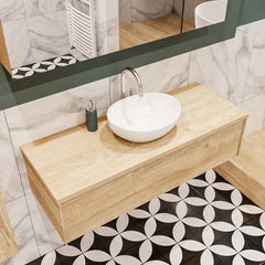 MONDIAZ LUSH 120 badmeubel washed oak 1 lades wastafel BARCO midden 1 kraangat