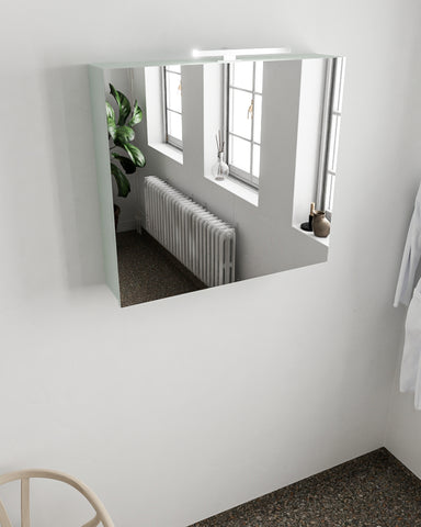 MONDIAZ CUBB spiegelkast 80x70x16cm kleur greey met 2 deuren