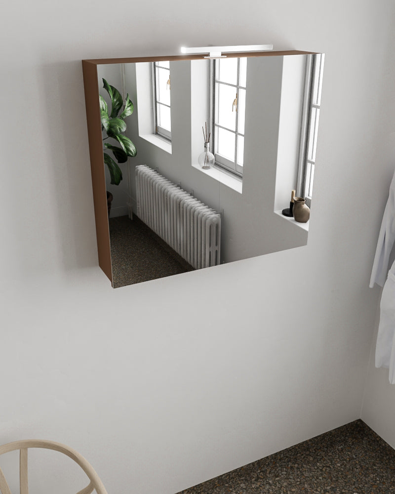 MONDIAZ CUBB spiegelkast 80x70x16cm kleur rust met 2 deuren