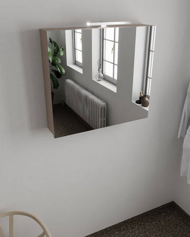 MONDIAZ CUBB spiegelkast 80x70x16cm kleur smoke met 2 deuren
