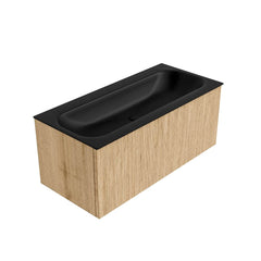 MONDIAZ KURVE 100cm badmeubel kleur Oak met 1 lade en 0 deuren. Wastafel BIG MEDIUM Midden 1 kraangat Urban.