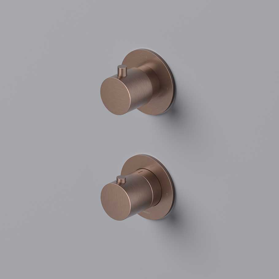 Hotbath Cobber CB7009EXT afbouwdeel inbouwthermostaat 2-weg omstel - Geborsteld Koper PVD