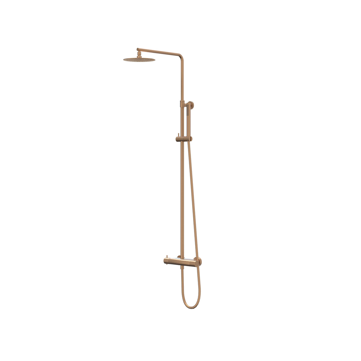 IVY Bond opbouw regendoucheset - 25cm slim hoofddouche - staafhanddouche - geborsteld mat koper pvd