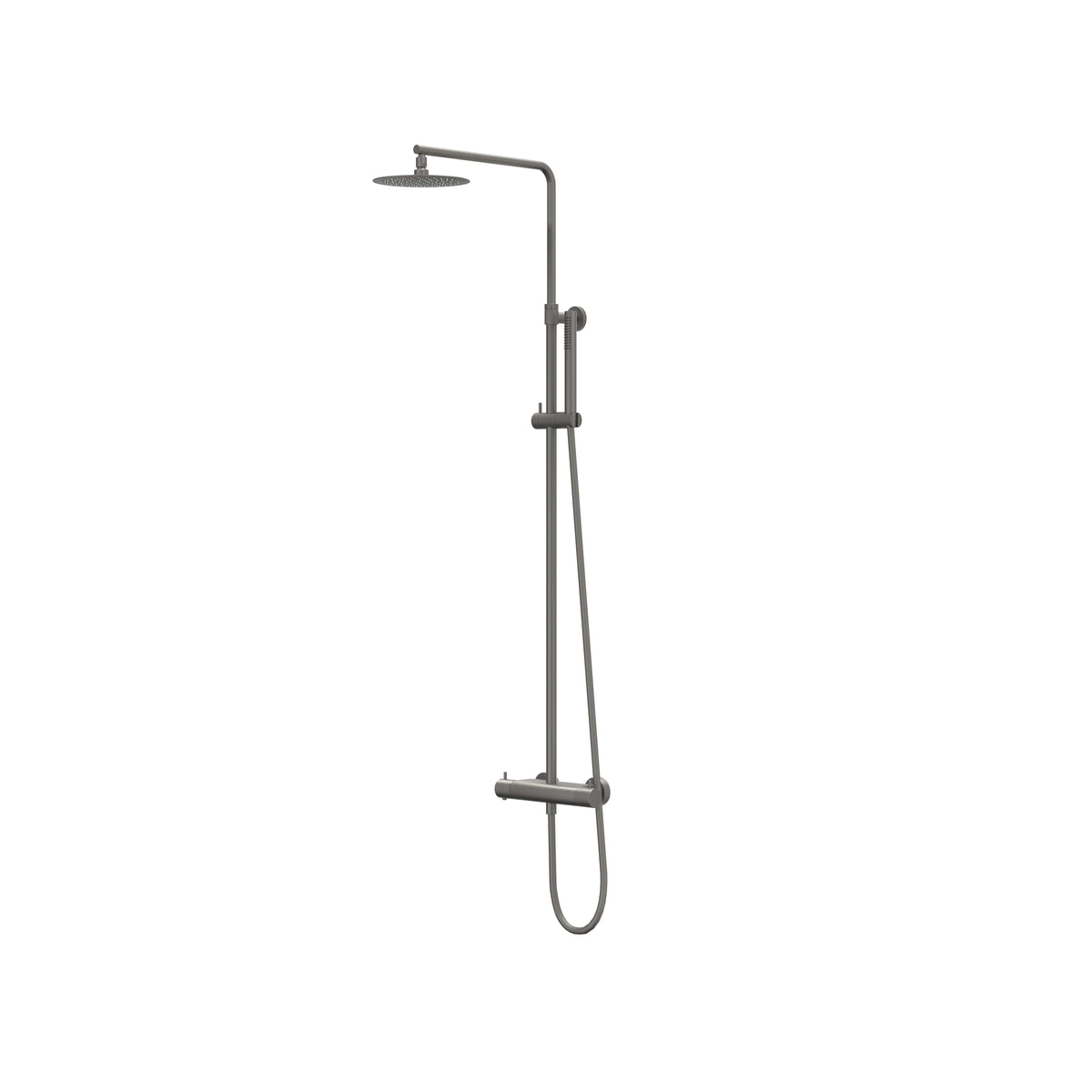 IVY Bond opbouw regendoucheset - 20cm medium hoofddouche - 3-standen handdouche - geborsteld metal black pvd