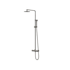 IVY Bond opbouw regendoucheset - 25cm medium hoofddouche - staafhanddouche - geborsteld metal black pvd