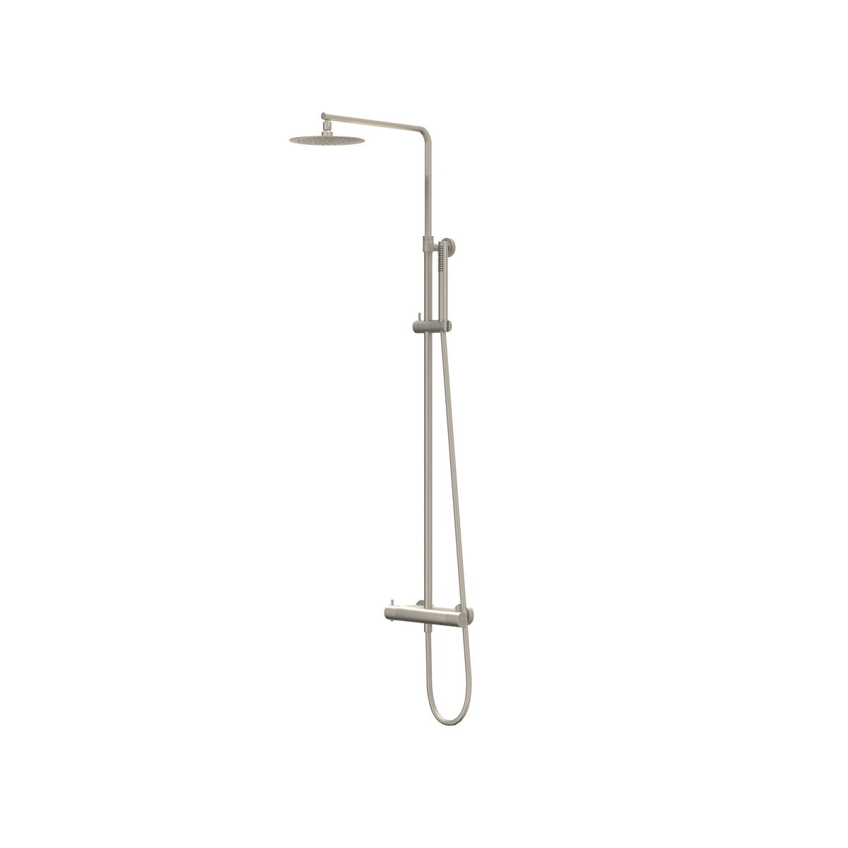 IVY Bond opbouw regendoucheset - 25cm slim hoofddouche - staafhanddouche - geborsteld nickel pvd