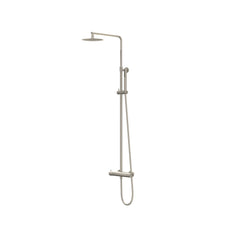 IVY Bond opbouw regendoucheset - 20cm slim hoofddouche - satin spray handdouche - geborsteld nickel pvd