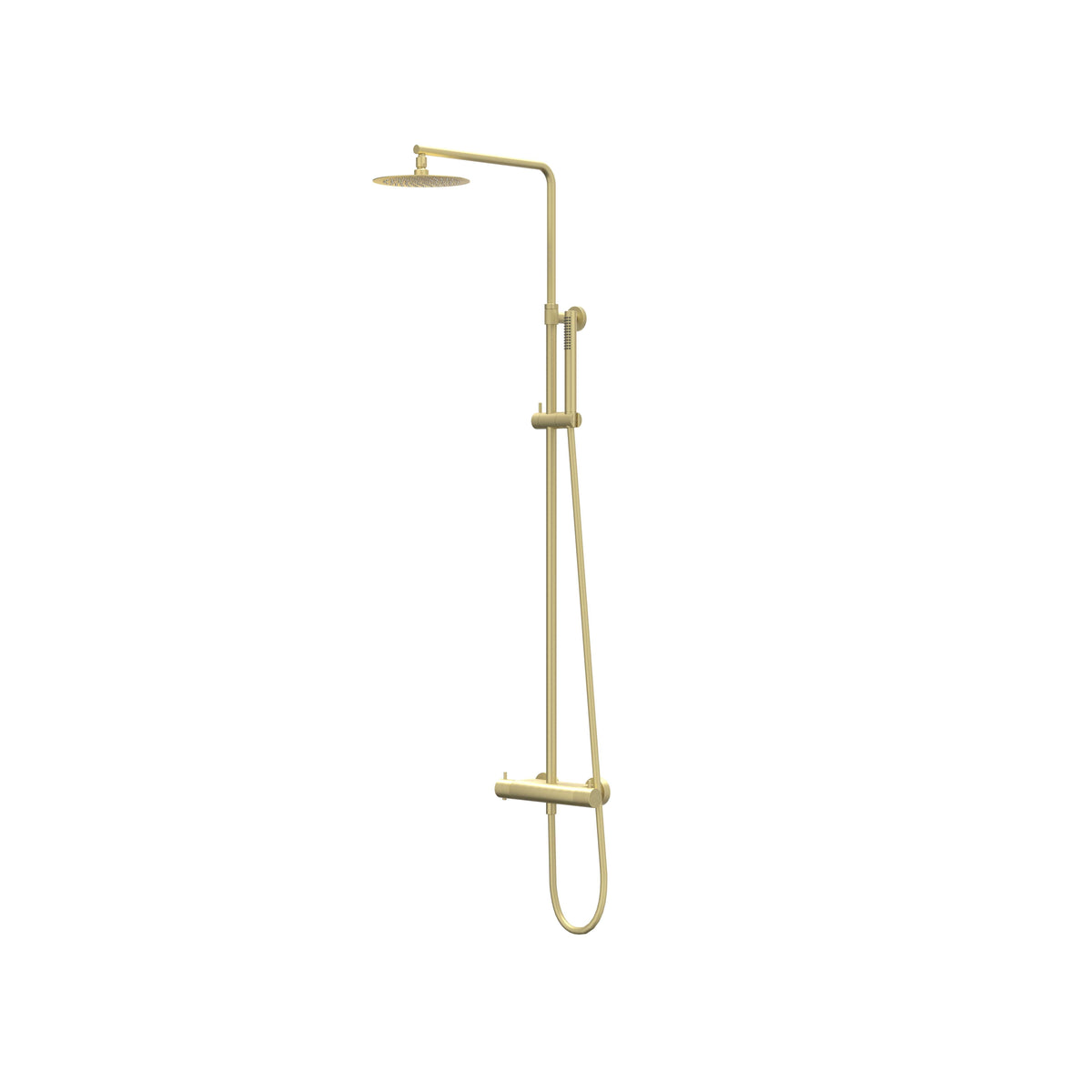 IVY Bond opbouw regendoucheset - 30cm medium hoofddouche - satin spray handdouche - geborsteld mat goud pvd